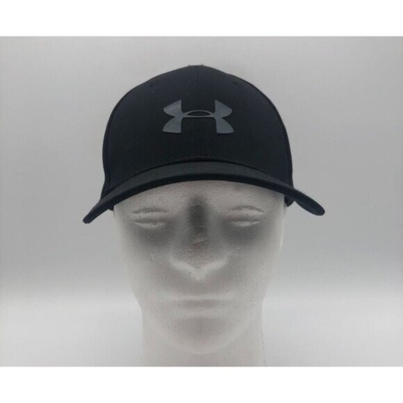 Under Armour Baseball Cap Black Adjustable Strapback Gel Logo Youth One Size - Picture 1 of 7